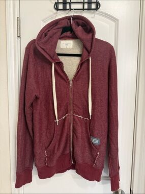 Sol Angeles Burgundy Zip-up Hoodie Size M